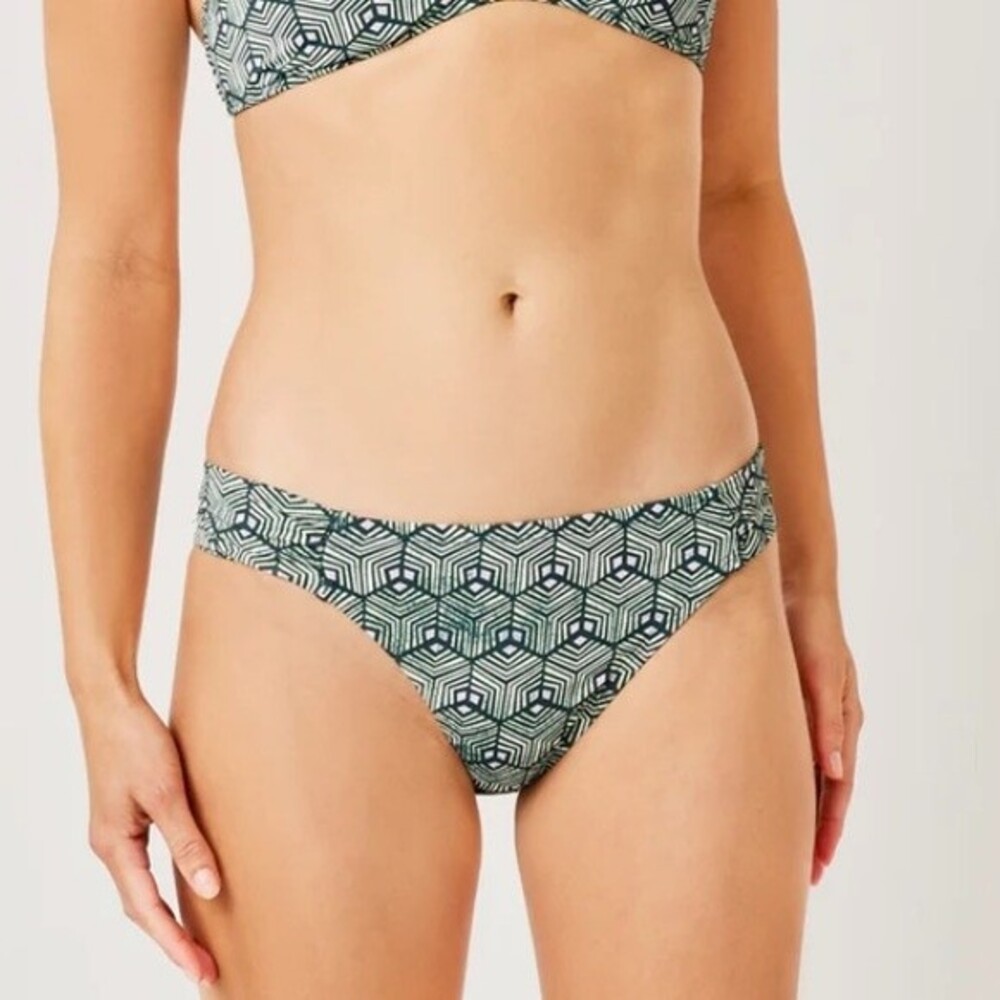 Carve Design Bikini Bottoms, Reversible, Geo & Blue, Size LARGE